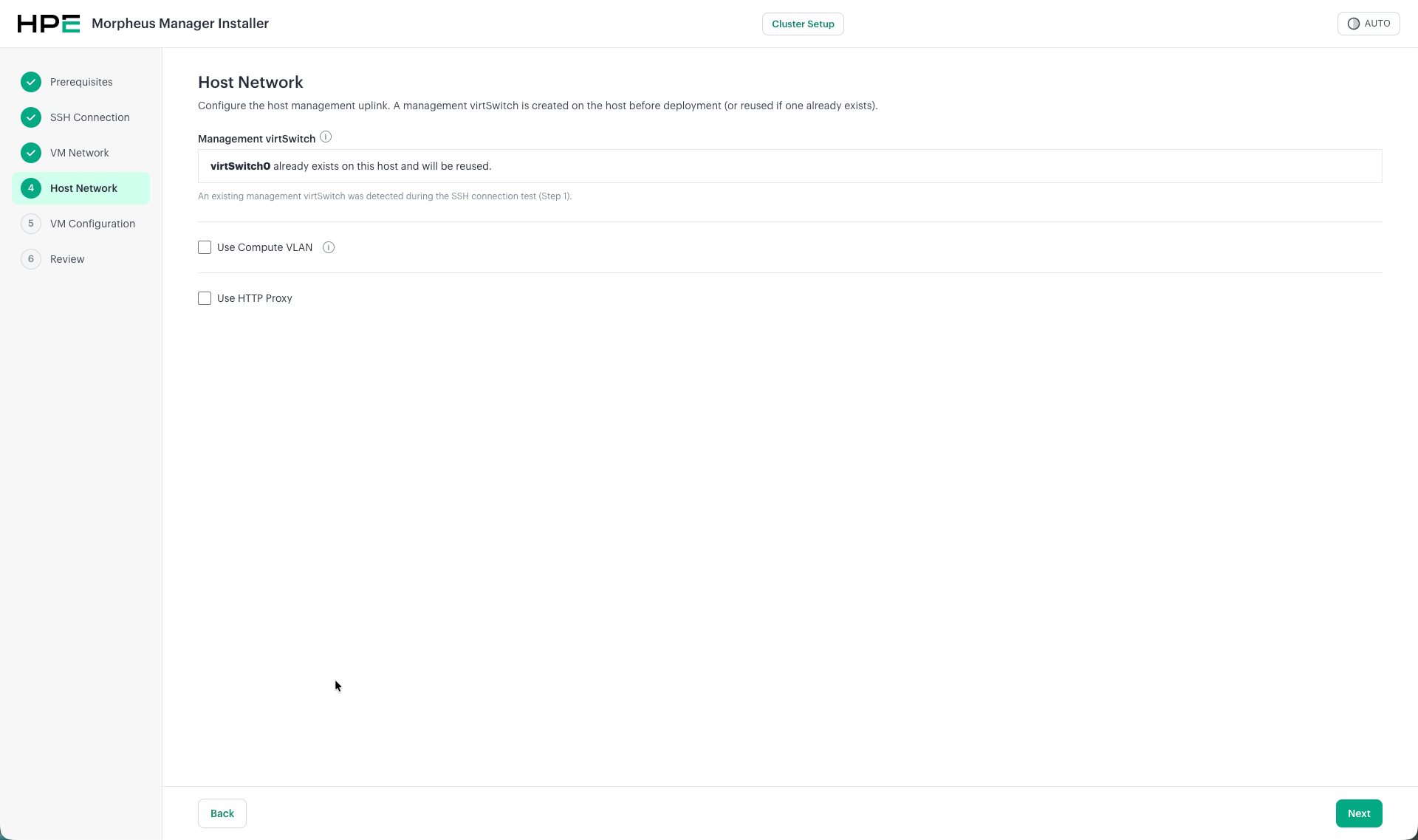 HPE Morpheus Installer - Host Network configuration
